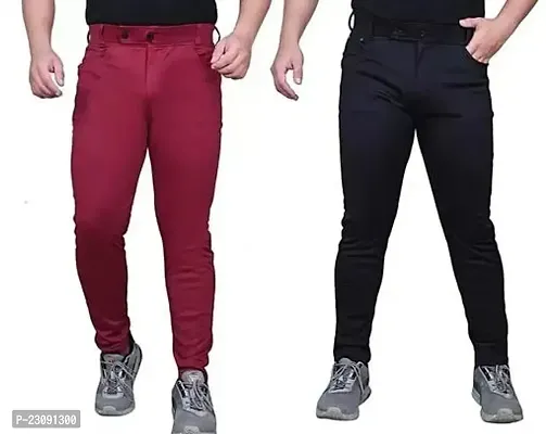Stylish Men Lycra Casual Trouser Pack of 2-thumb2