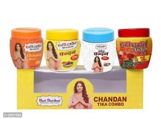 Hari Darshan Combo Chandan Tika    yellow Chandan Tika    Kesar Chandan Tika  Kumkum Roli Tika    White Chandan Tika  TikaPack of 4