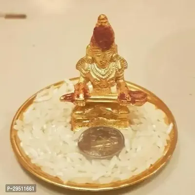 MATA Annapurna Devi idol pure brass with plate   mata coin  handmade ashtdhatu in Kashi banaras  combo pack