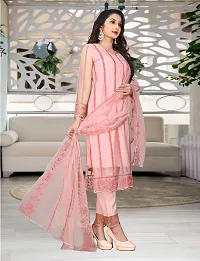 Fancy Net Kurta Bottom And Dupatta Set For Women-thumb2