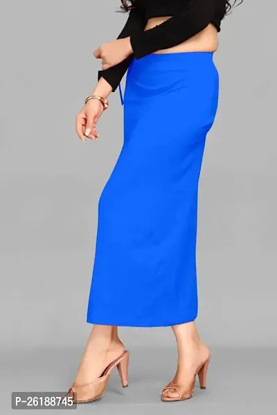 Stylish Blue Cotton Blend Solid Stitched Patticoats For Women