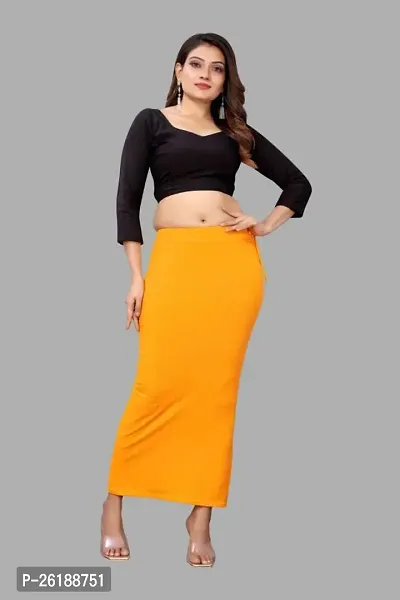 Stylish Yellow Cotton Blend Solid Stitched Patticoats For Women