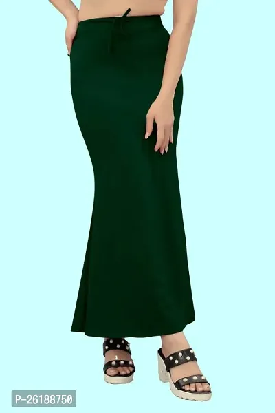 Stylish Green Cotton Blend Solid Stitched Patticoats For Women
