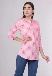 THE PEPINO Best Amazon Rayon Printed Women/Girls Top-L Pink-thumb2