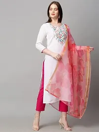 Women's Cotton Blend Solid Straight Kurta with Pant  with Dupatta-thumb4