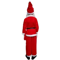 Santa Claus Costume Dress Kids Christmas Costume Complete Set of 6(Jacket,Pant,Hat,Pouch,Beard,Belt)-Red  White Fancy Dress Costume (NO Gloves)-thumb1