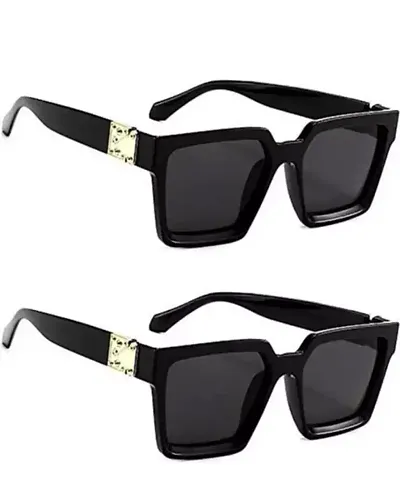 Unisex Plastic Sunlgasses Vintage Fashion Pack Of 2