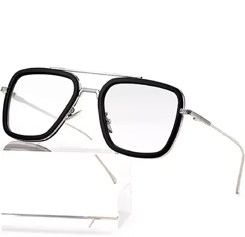 VILEN RAY Tony Stark Vintage Original Blue Light Blocking Square Metal Frame Eyeglasses for Men Women - Iron Man and Edith Sun Glasses