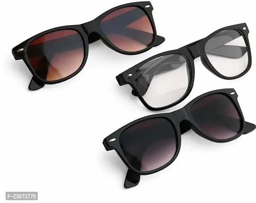 Pack of 2 new trendy unisex Wayfarer sunglasses, goggles for boys, girls, men and women.-thumb0