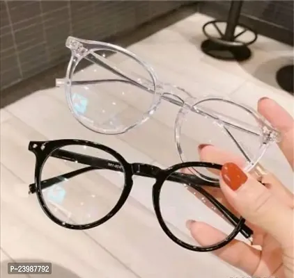 Pack of 2 new trendy unisex clear lens sunglasses, specs for men women boys and girls-thumb0