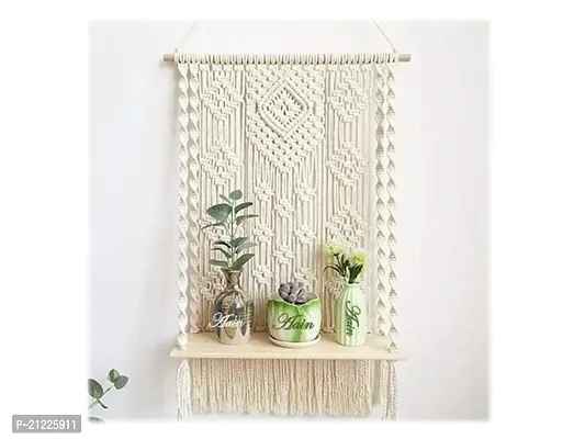 Designer White Fabric Wall Hanging-thumb0