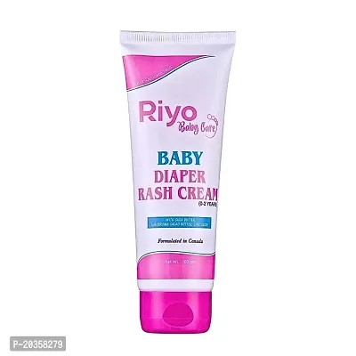 Riyo Herbs Baby Diaper Rash Cream with Shea Butter, Glycerine, Vitamin E, Provide Protection Against Diaper Rashes  Heals Affected Area, For Newly Born Babies  Extra Sensitive Skin Types, 100gm-thumb0