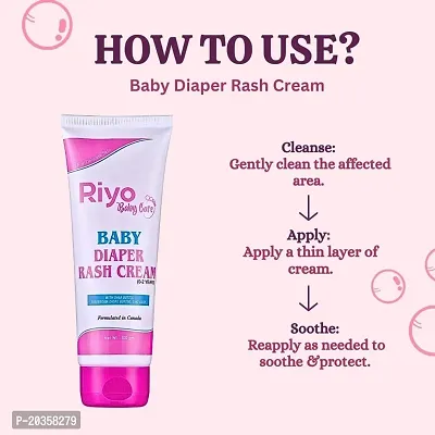 Riyo Herbs Baby Diaper Rash Cream with Shea Butter, Glycerine, Vitamin E, Provide Protection Against Diaper Rashes  Heals Affected Area, For Newly Born Babies  Extra Sensitive Skin Types, 100gm-thumb3