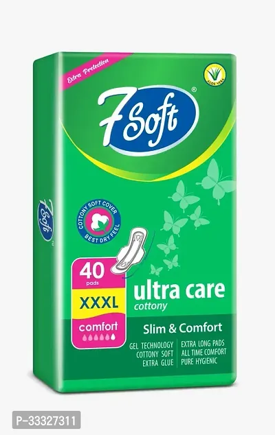 Ultra Care Clean Slim Cottony Extra Long 3XL Sanitary Pad Napkin With Wings For Women, Pack Of 40-thumb0