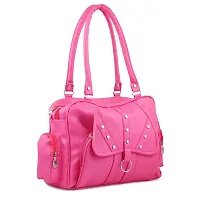 Ankita Fashion World Women's Shoulder Handbag PU (Pink)-thumb1