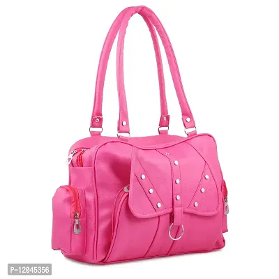 Ankita Fashion World Women's Shoulder Handbag PU (Pink)-thumb2