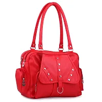 Ankita Fashion World Women's Shoulder Handbag PU (Red)-thumb1