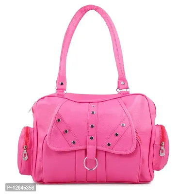 Ankita Fashion World Women's Shoulder Handbag PU (Pink)-thumb0