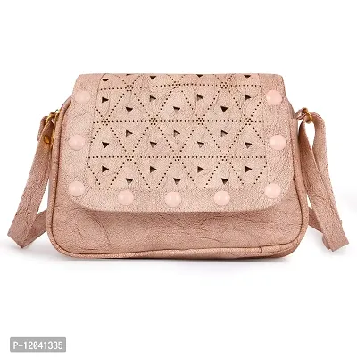 Ankita Fashion World women handbag, Sling PU (Beige)-thumb0
