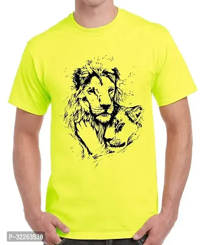 Comfortable Yellow Cotton Blend Tees For Men-thumb0