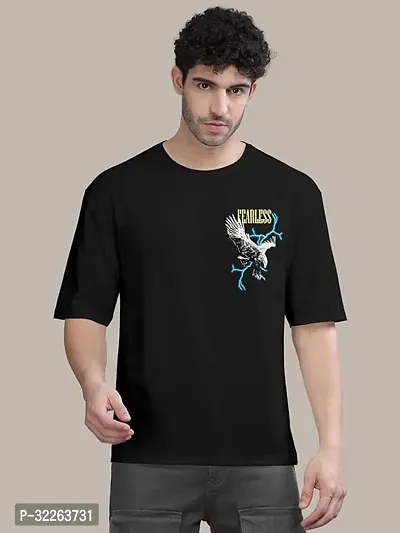 Comfortable Black Cotton Blend Tees For Men-thumb0