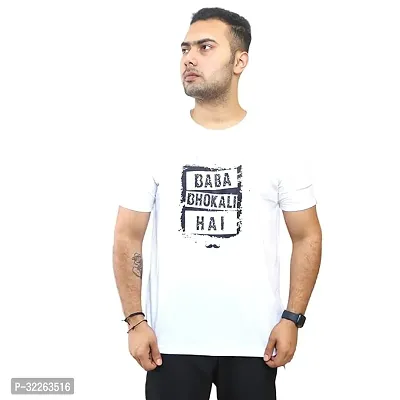 Comfortable White Cotton Blend Tees For Men