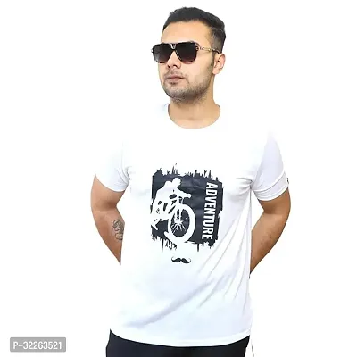 Comfortable White Cotton Blend Tees For Men