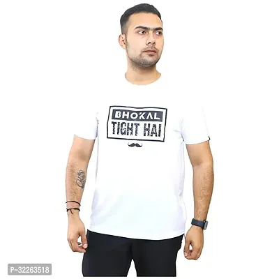 Comfortable White Cotton Blend Tees For Men