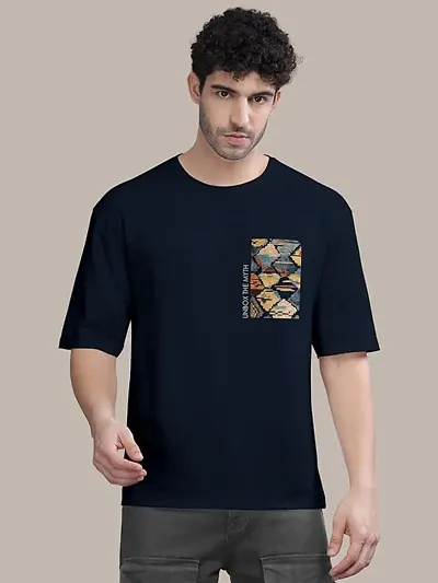 Stylish Blend Round Neck Tees For Men