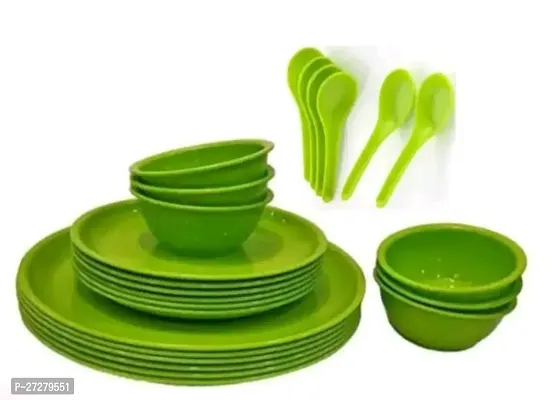 Dinner Set 6 Dinner Plate  6 Lunch Plate  6 Bowls With 6 Spoons, Pack Of 24-thumb0