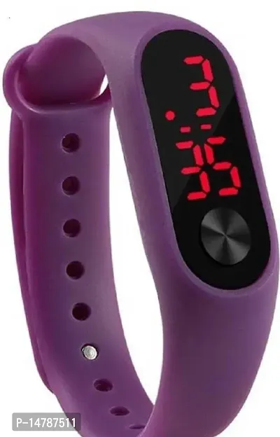 Stylish Purple Plastic Digital Watches For Men-thumb0