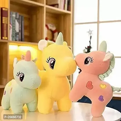 Soft Toys Unicorn Set Off 3 Cuddle Huggable Teddy Bear-8 Cm Multicolor-thumb0