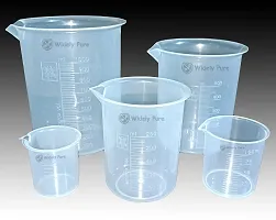 Widely Pure Transparent Plastic Measuring Beaker Set Combo 1000,500,250,100,50ml for Laboratory-thumb2