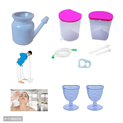 Widely Pure Anema kit satvik 600ml with neti pot lota 500ml and 2 eye wash cup transparent with user manual