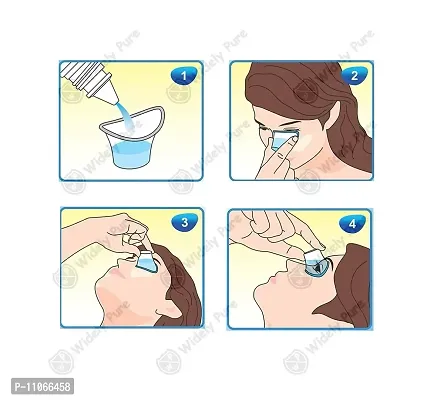 Widely Pure Jal Neti Pot Lota 500ml and 2 Eye Wash Cup and 3 Rubber Sutra neti combo pack with user manual-thumb5