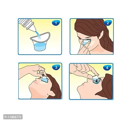 Widely Pure Jal Neti Pot for Sinus 500ml and 2 Eye wash Cup Transparent with user manual-thumb4