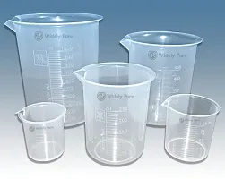 Widely Pure Transparent Plastic Measuring Beaker Set Combo 1000,500,250,100,50ml for Laboratory-thumb3