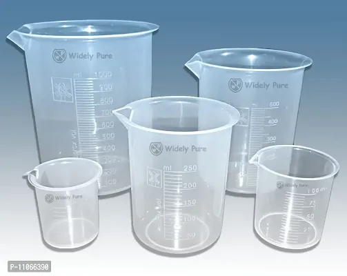 Widely Pure Transparent Plastic Measuring Beaker Set Combo 1000,500,250,100,50ml for Laboratory-thumb4