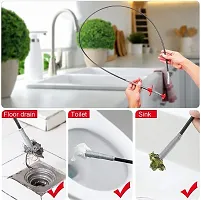 Drain Pipe Cleaning Spring Stick, Hair Catching Drain Pipe Cleaning Claw Wire, Sink Cleaning Stick Sewer Sink Tub Dredge Remover, Spring Drain Pipe Basin Cleaner Tool-thumb3