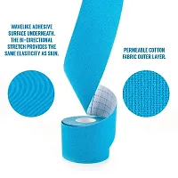 Waterproof Kinesiology Tape (5 m X 5 cm) Latex Free Breathable Athletic Sports Tape For Injury, Muscle Support, Pain Relief, Joint Support And Physiotherapy-thumb3