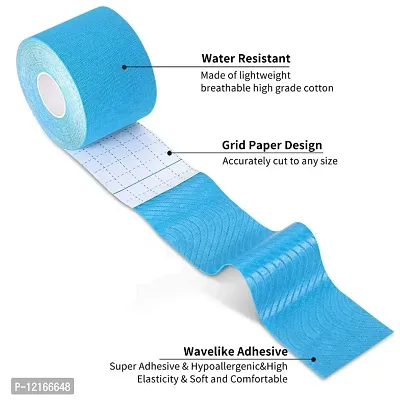 Waterproof Kinesiology Tape (5 m X 5 cm) Latex Free Breathable Athletic Sports Tape For Injury, Muscle Support, Pain Relief, Joint Support And Physiotherapy-thumb3