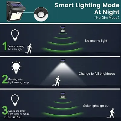 2 Pack Solar Lights Outdoor, 3 Modes/100LED Solar Security Lights Wireless  Waterproof Solar Motion Lights Outdoor Solar Wall Lights Outdoor Lights for Front Door, Backyard, Garage, Deck-thumb2