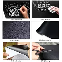 (45x200cm) Wall Sticker Removable Decal Chalkboard with 5 Chalks for Home School Office College Room Kitchen Kids (Black)-thumb3