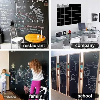 (45x200cm) Wall Sticker Removable Decal Chalkboard with 5 Chalks for Home School Office College Room Kitchen Kids (Black)-thumb5