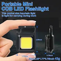 COB Mini Keychain Flashlight 1000 Lumens - Rechargeable Emergency LED Light with Folding Bracket, Bottle Opener,Fishing, Walking, Camping-thumb2