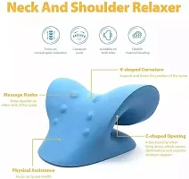 Neck Relaxer | Cervical Pillow for Neck and Shoulder Pain | Cervical Traction Device for Neck Pain Relief Product Kit | Neck Cloud Massager | Medical Grade Material | Sky Blue-thumb2