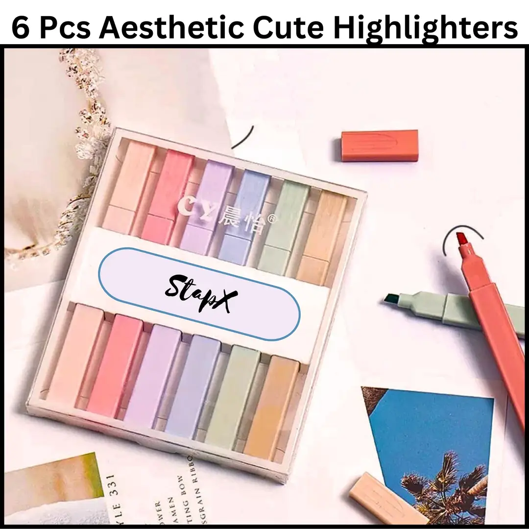 6pcs Pastel Highlighters Aesthetic Cute Bible Highlighters and