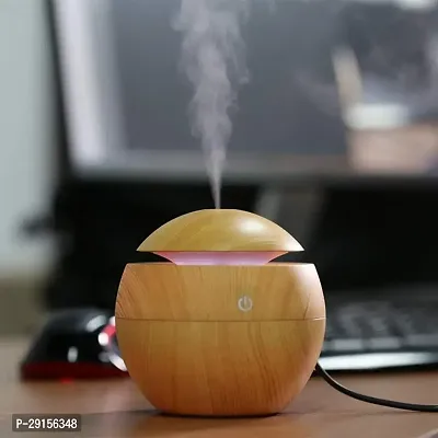 Round Wood Humidifier, Aroma Air Humidifier With Advanced Technology | Dual Spray Modes | Stress Relief For Home, Car, Office  Babies - 40 Ml