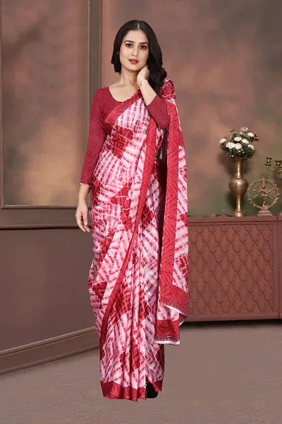 Printed Crepe Silk Sarees with Blouse Piece