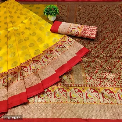 Beautiful Cotton Silk Printed Saree with Blouse piece-thumb1